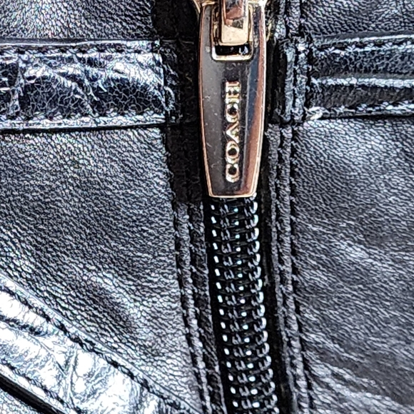 Coach Ursa Black Leather Stiletto Heeled Booties 7B - Picture 3 of 6